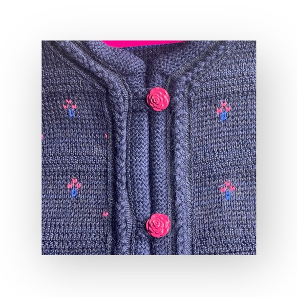 Vintage: Vitabella ❤︎ Nordic Specialty Rose Buttons Wool Cardigan Sweater ❤︎ S - Picture 6 of 16